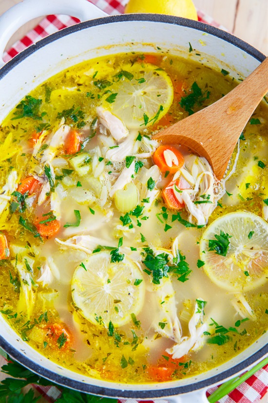 Lemon Chicken Orzo Soup.