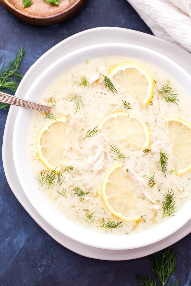 Lemon Chicken and Cauliflower Rice Soup.