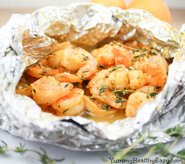 Orange-Thyme Grilled Shrimp by Yummy Healthy Easy