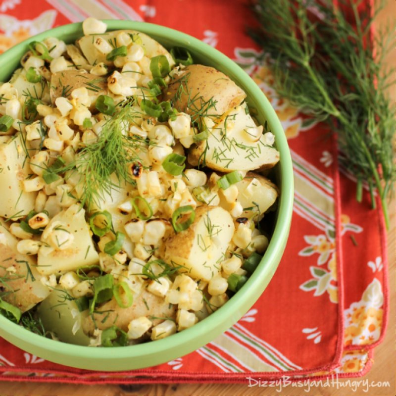 Potato and Grilled Corn Salad by Dizzy Busy & Hungry