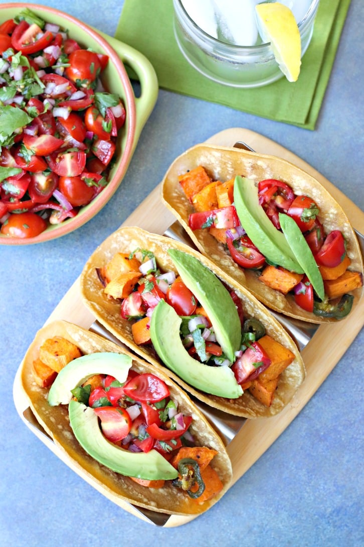 ROASTED SWEET POTATO TACOS BY VEGGIES SAVE THE DAY