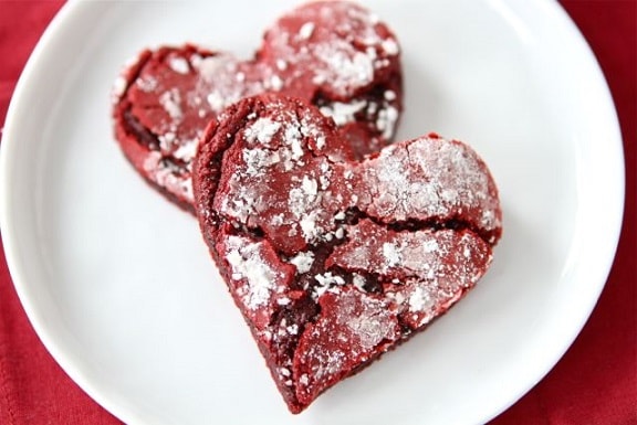 Red Velvet Crinkle Cookies.