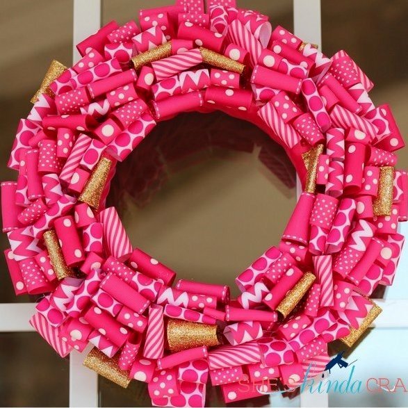 Ribbon valentine wreath