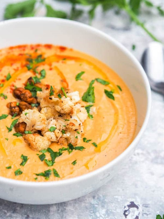 Roasted Cauliflower Soup with Garlic. Healthy Soup Recipes