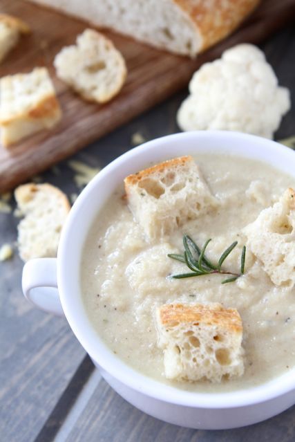 Roasted Cauliflower and Cheddar Soup.