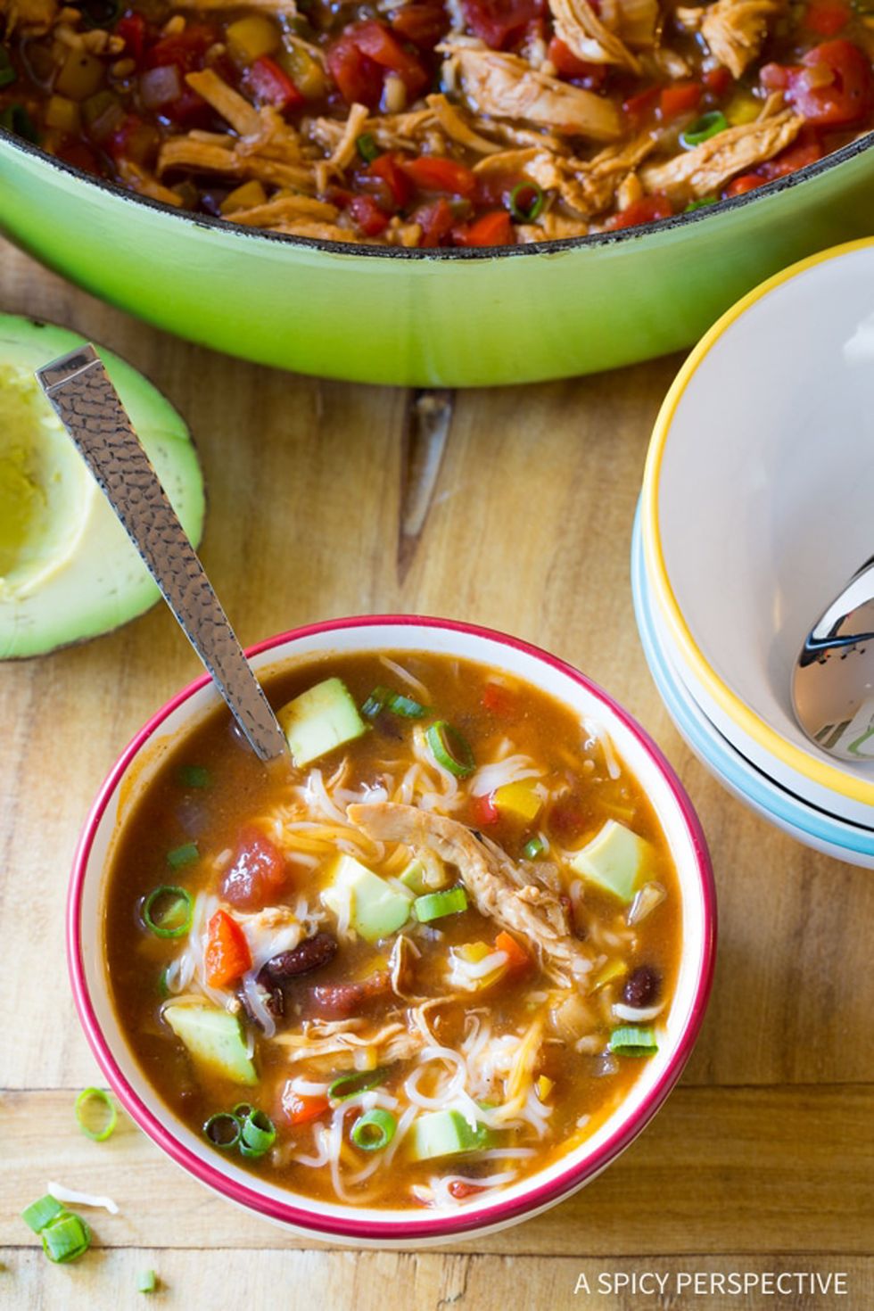 Skinny Chicken Fajita Soup. Healthy Soup Recipes