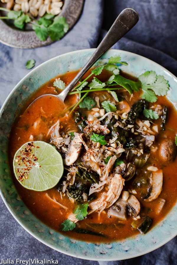 Slow Cooker Thai Chicken and Wild Rice Soup from Vikalinka, Healthy Soup Recipes