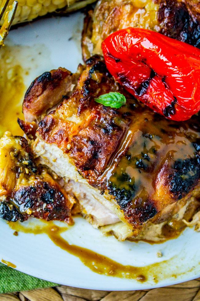 Slow Grilled Mustard Chicken by The Food Charlatan
