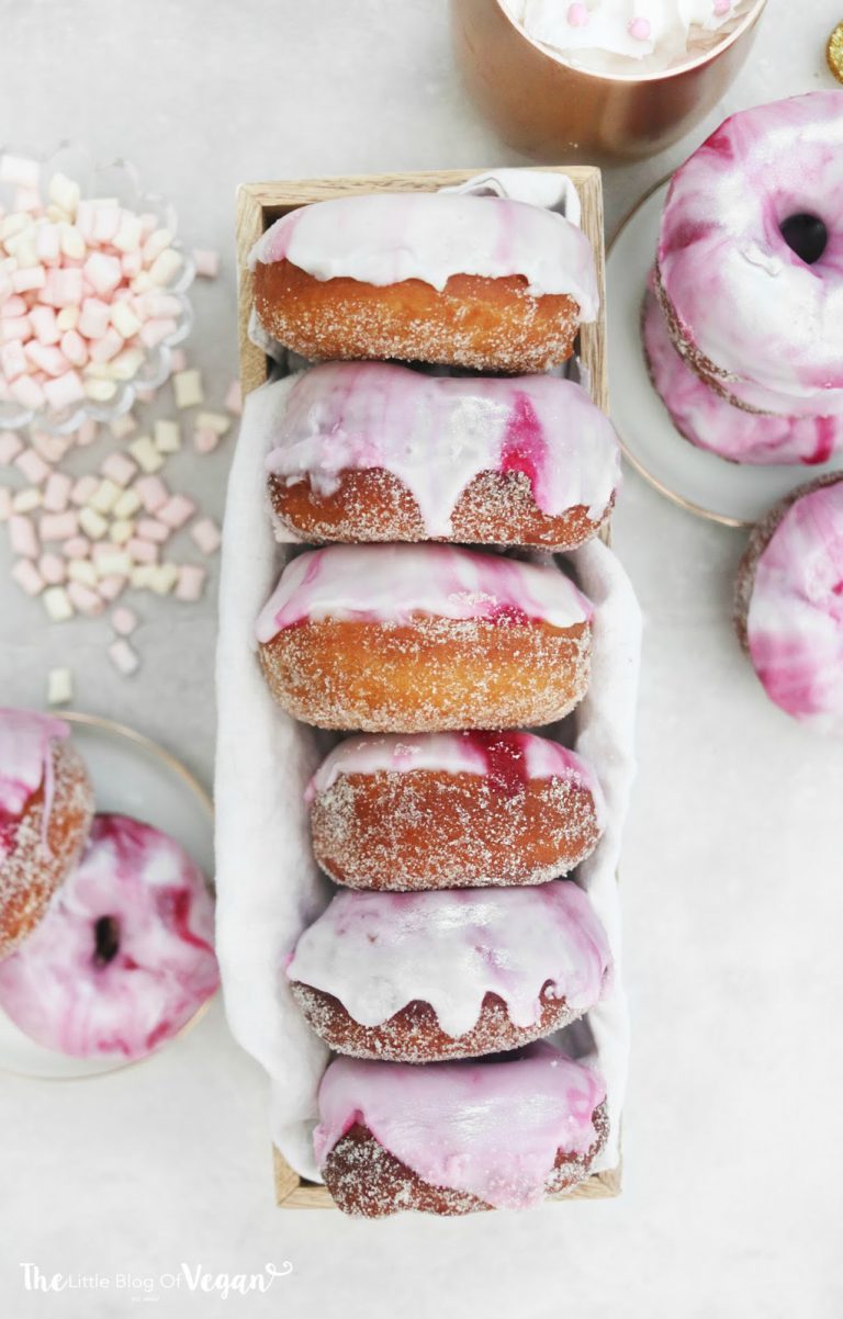 Strawberry marble doughnuts