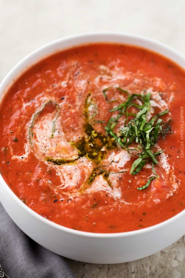 Tomato Basil Soup with Pesto.
