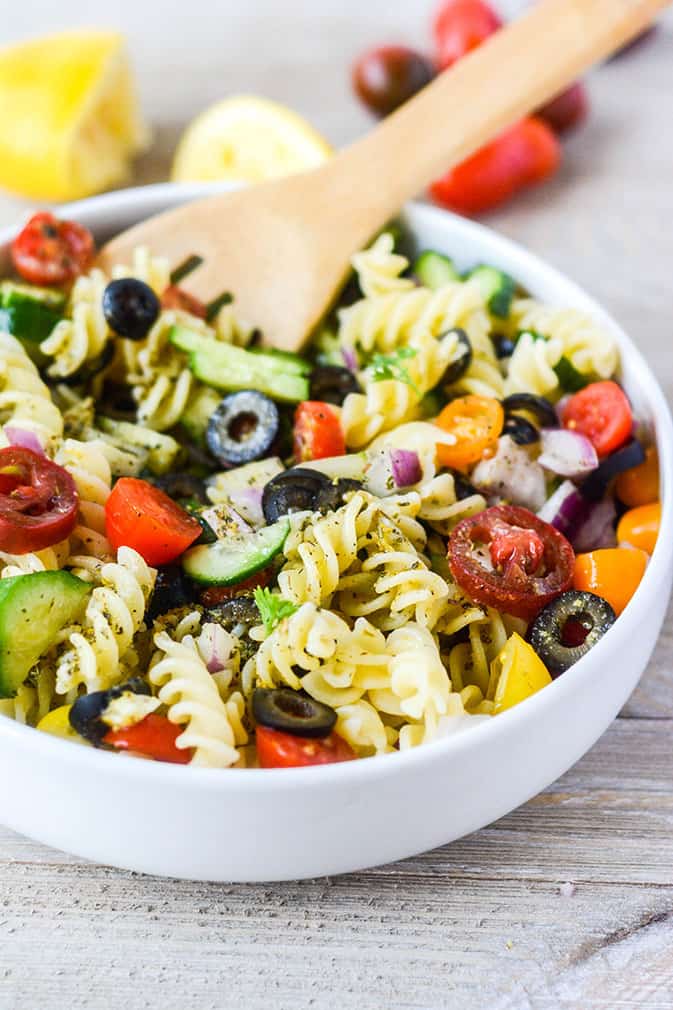 VEGAN ITALIAN PASTA SALAD BY HEALTHIER STEPS