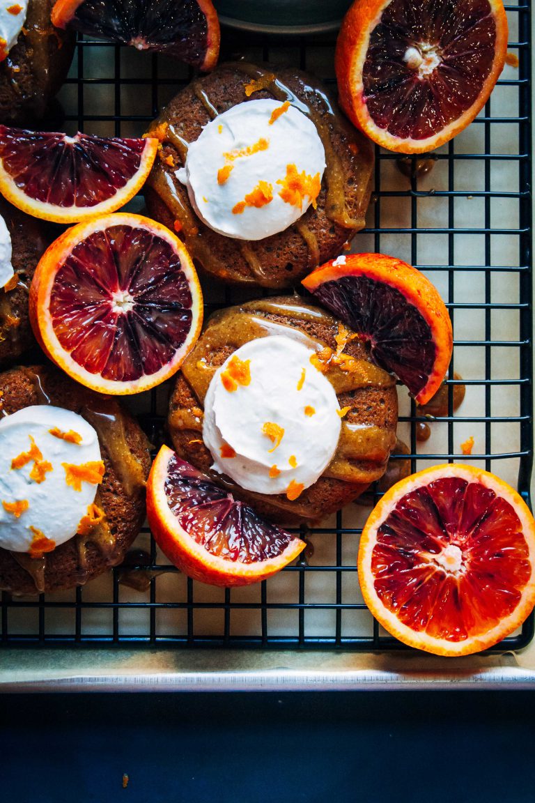 Vanilla Earl Grey Donuts with Caramel & Blood Orange Zest