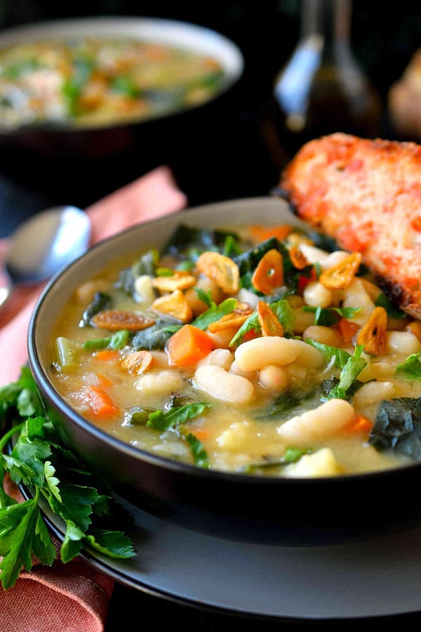 Vegan White Bean and Kale Soup from Cilantro & Citronella