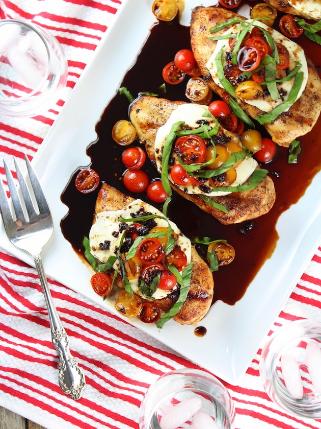 grilled chicken caprese with balsamic sauce from taste and see