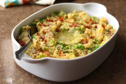 Irish Colcannon Potatoes with Bacon and Cabbage.