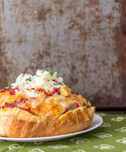 Stuffed Reuben Pull Apart Bread.