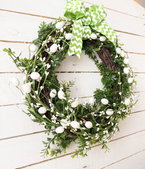 Green And White Wreath.