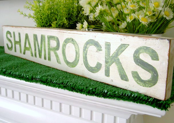 Shamrock Sign With Flowers.