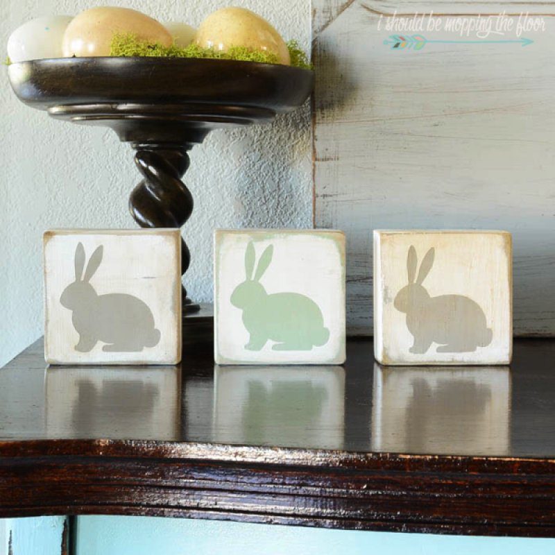 Wooden Bunny Blocks by I should be mopping the floor