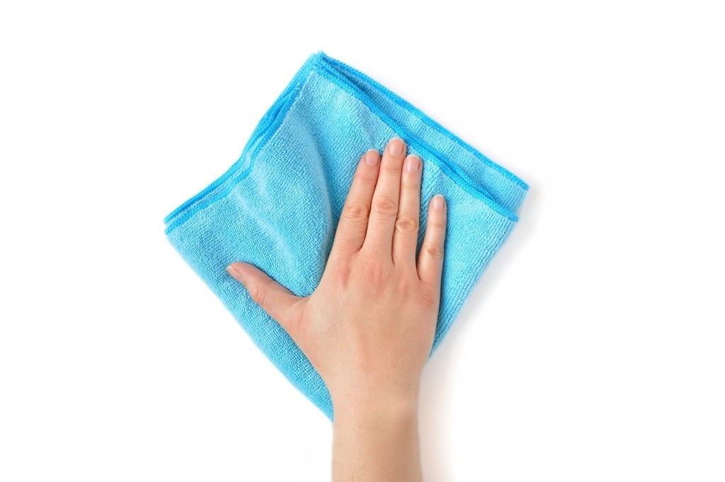 Wipe with a dry cloth